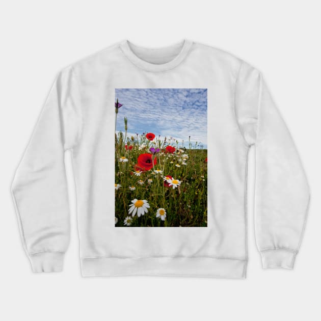 English Wild Flowers Crewneck Sweatshirt by Violaman